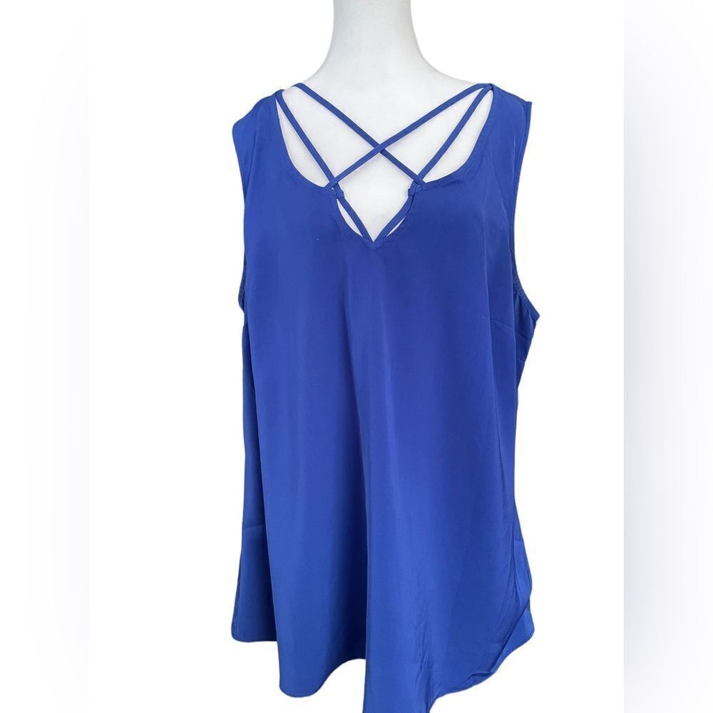 CITY CHIC CRIS CROSS ROYAL BLUE TOP, Sz 18